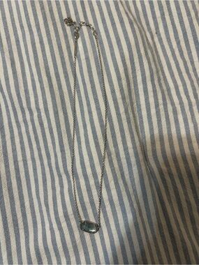 Kendra Scott Silver Necklace with Light Blue Elisa Stone Pendant